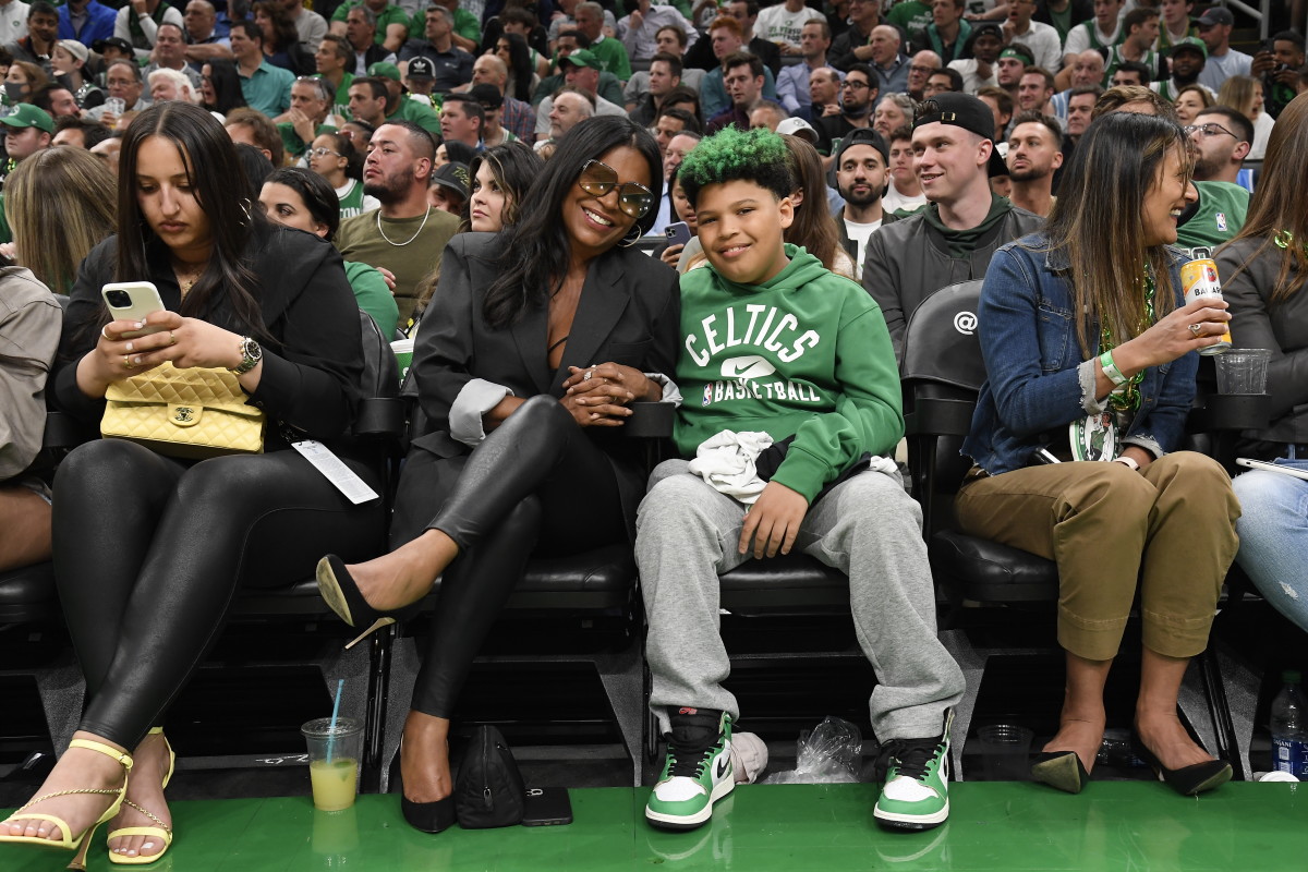 Nia Long attending Game 5 of the Eastern Conference Finals with her son.