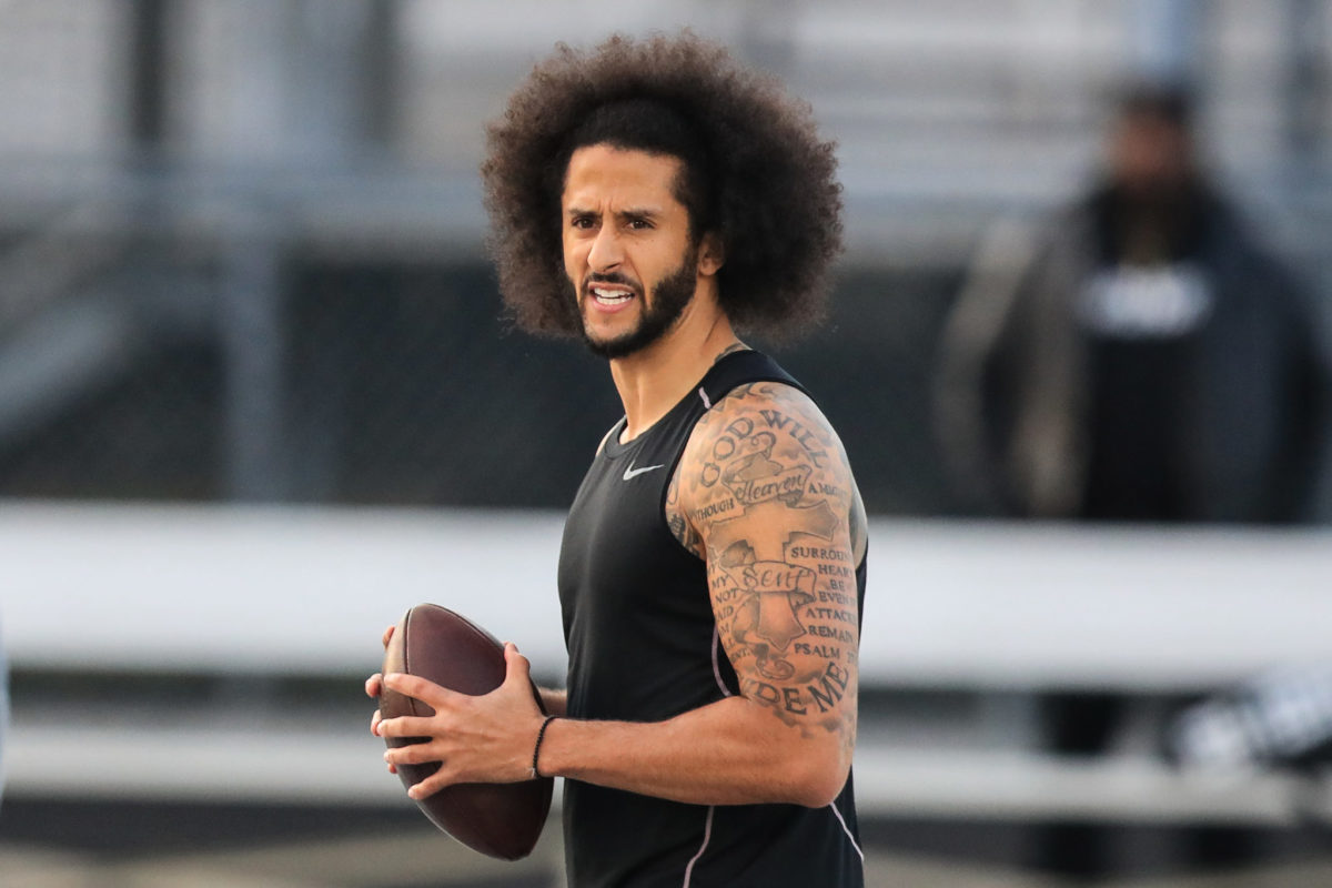 Colin Kaepernick works out for NFL scouts.