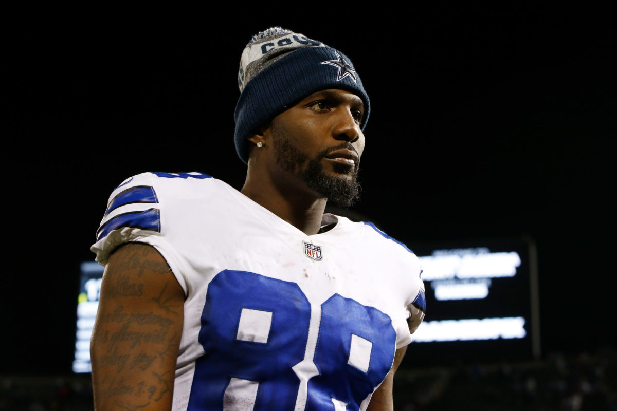 Dez Bryant walks off the field for the Dallas Cowboys.
