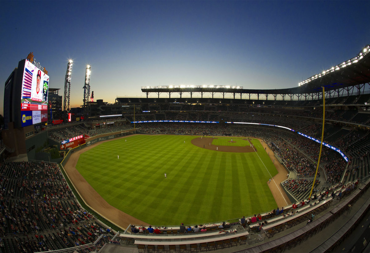 A general view of the Atlanta Braves stadium before an MLB game.