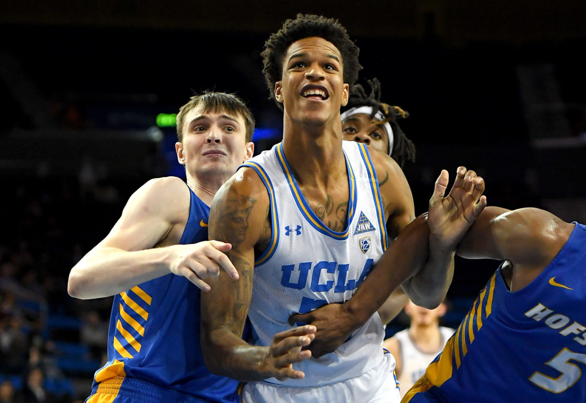 Shareef O'Neal goes up for a rebound during a UCLA game.