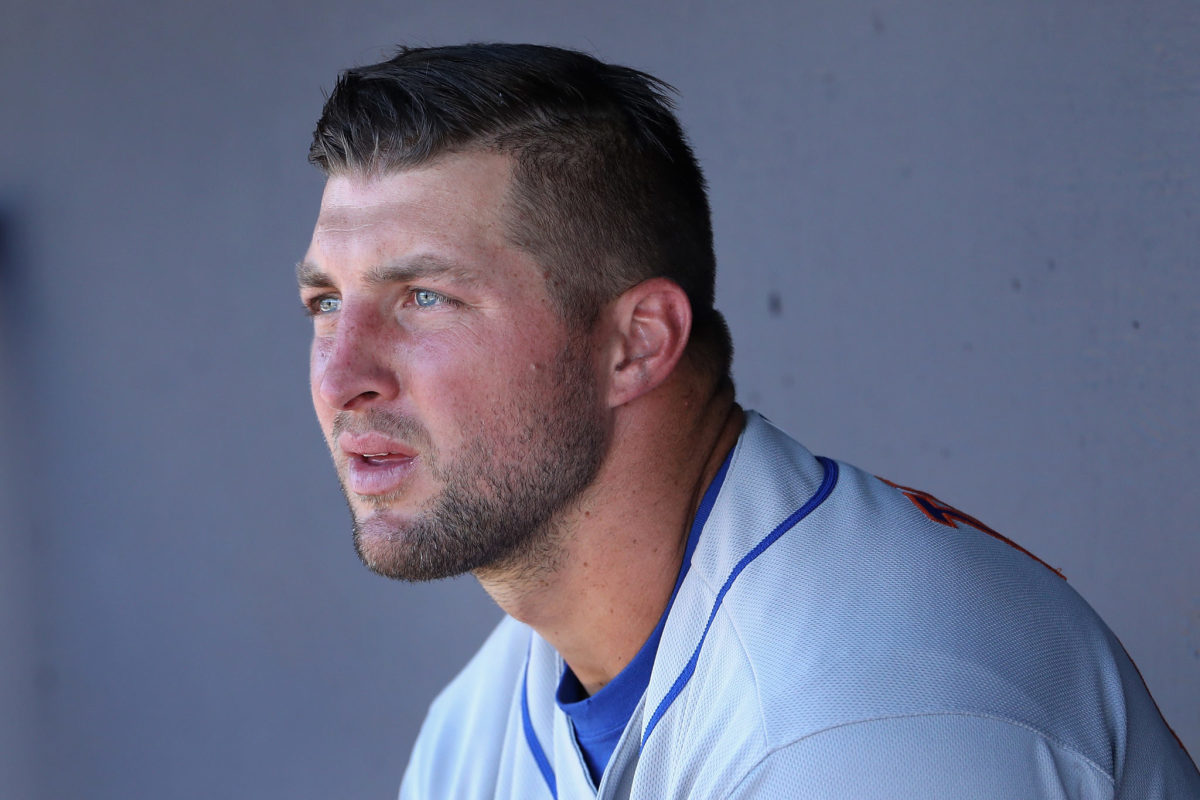 Tim Tebow staring into the distance.