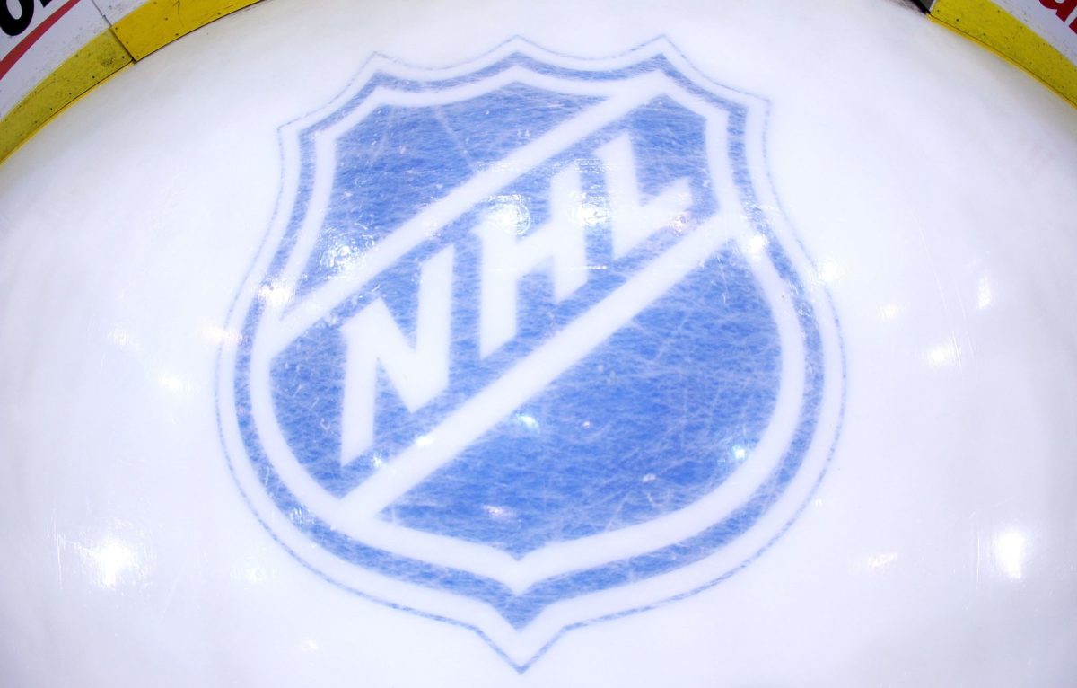 The NHL's logo on ice.