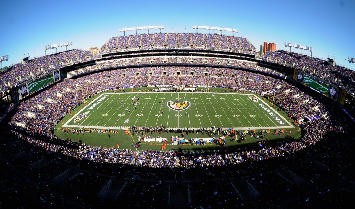 A general view of the Ravens stadium.