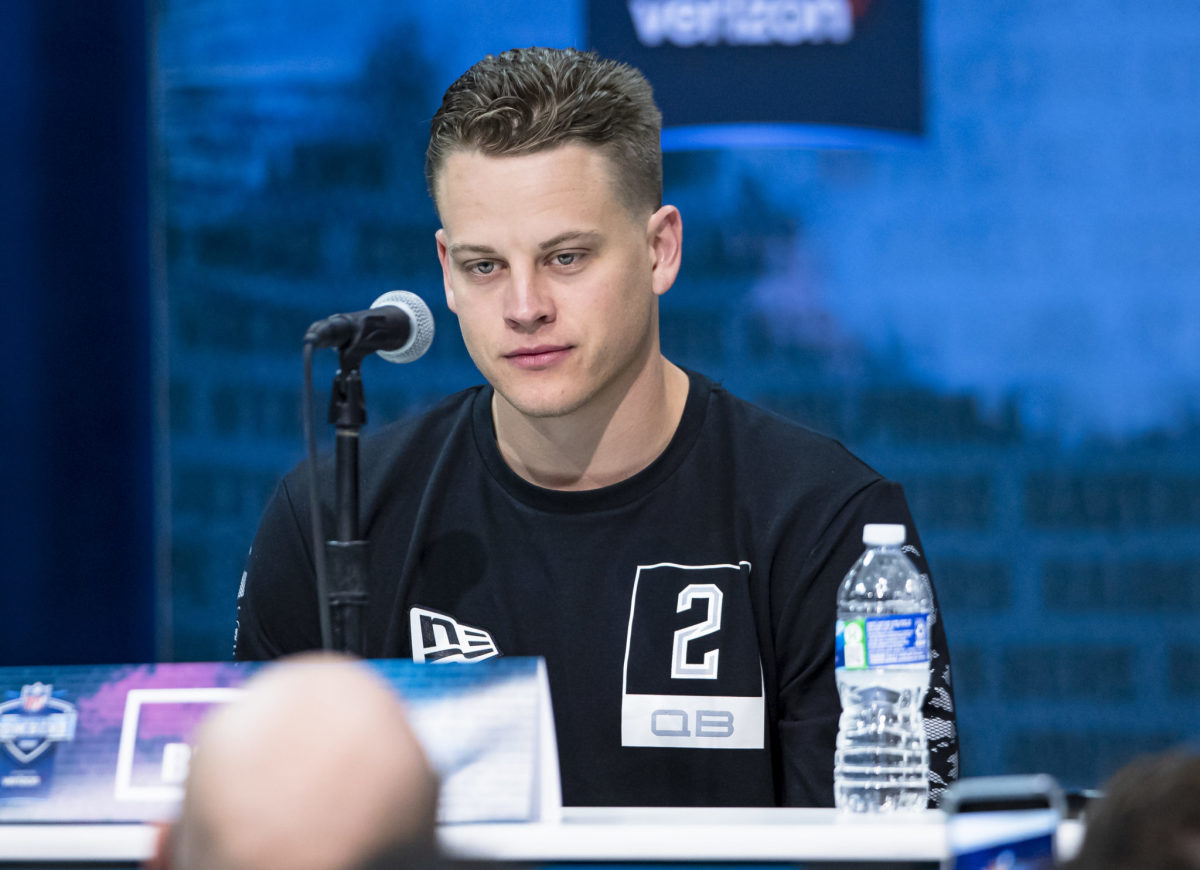 Joe Burrow at the NFL Combine in Indianapolis.