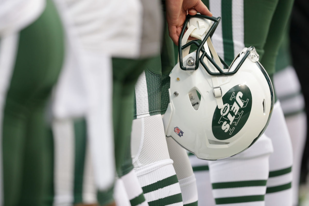 A generic photo of a New York Jets Helmet.