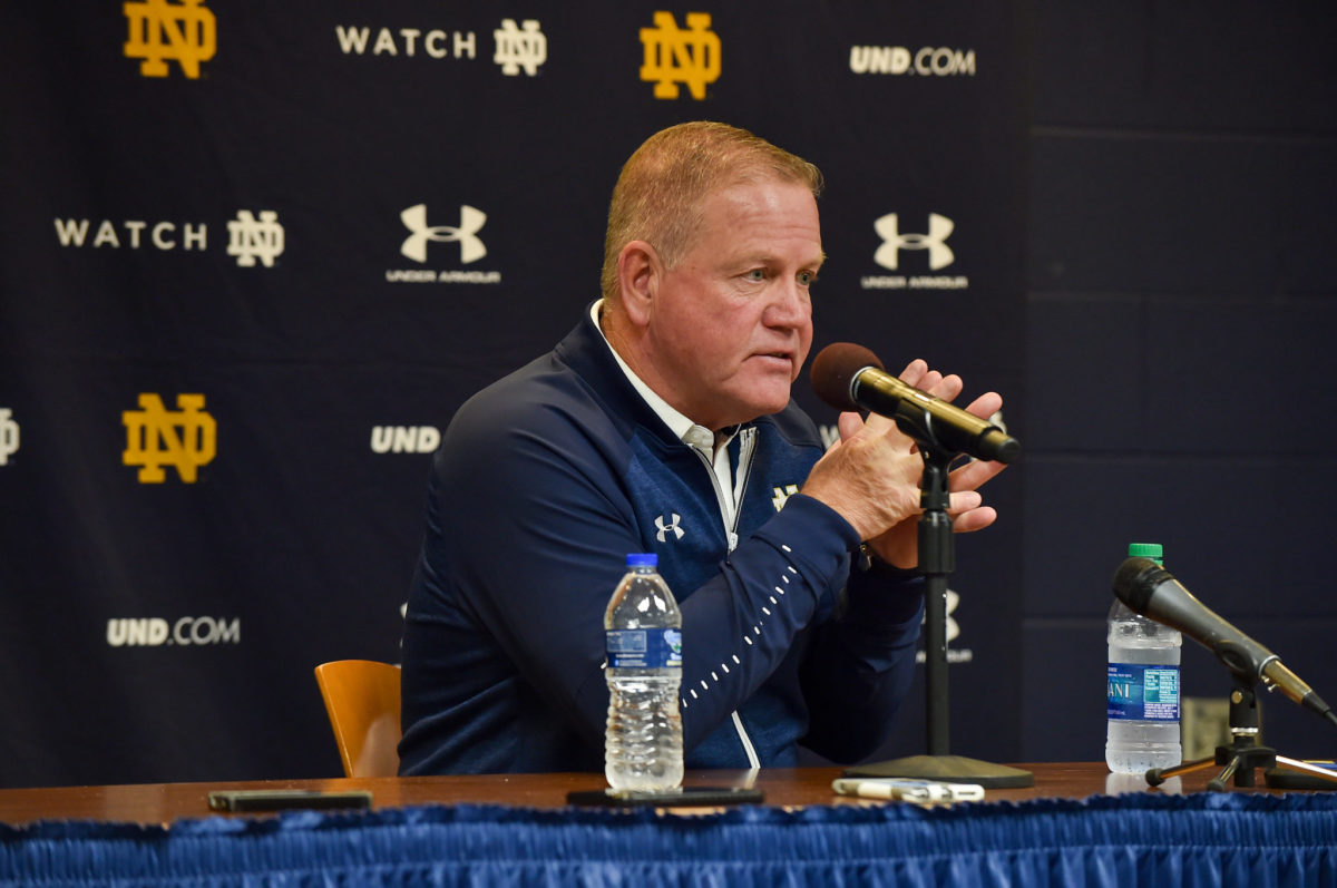 Notre Dame head coach Brian Kelly after his team's loss to Michigan.
