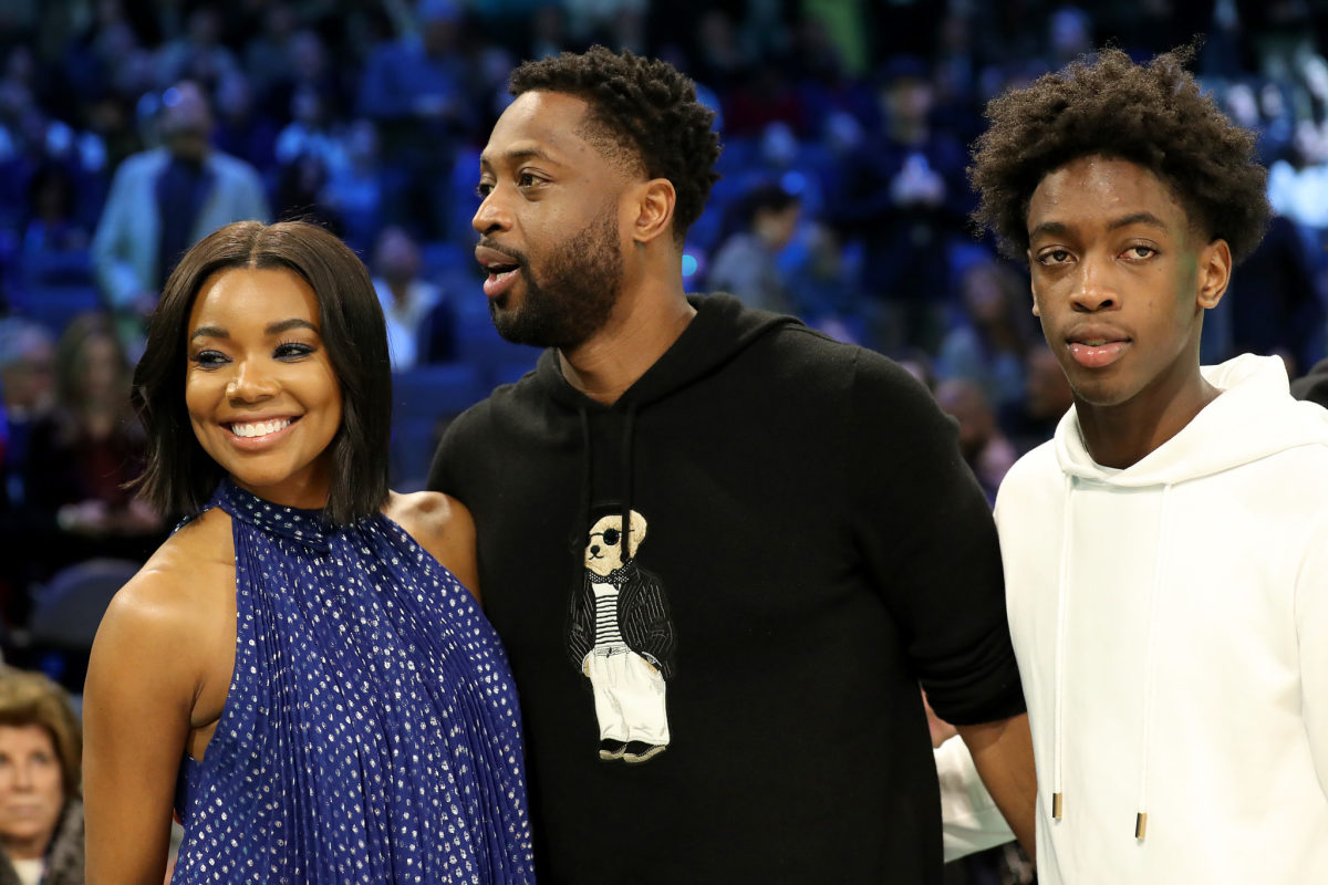 dwyane wade and his family at the all-star game