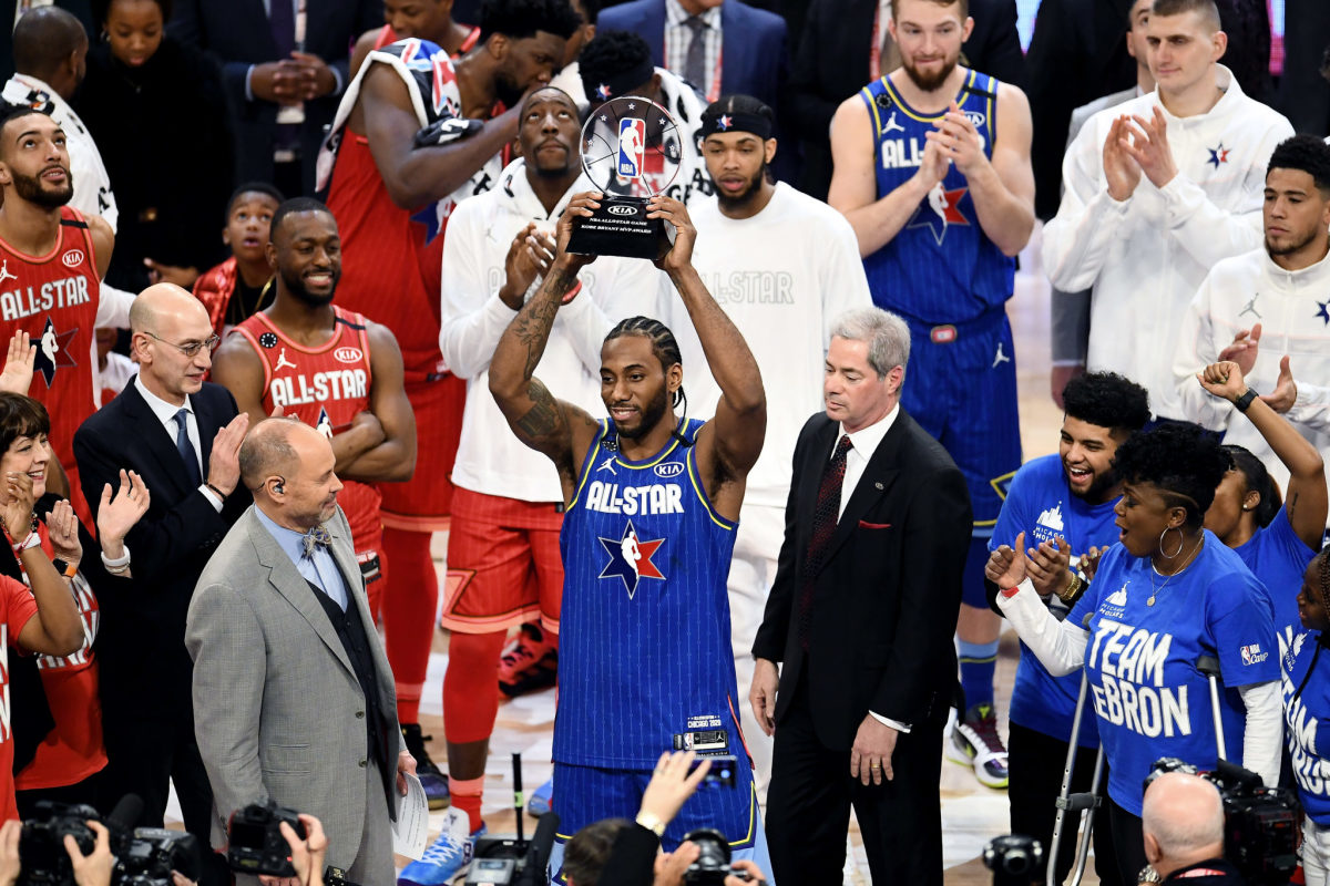Kawhi Leonard wins the NBA All-Star Game MVP.