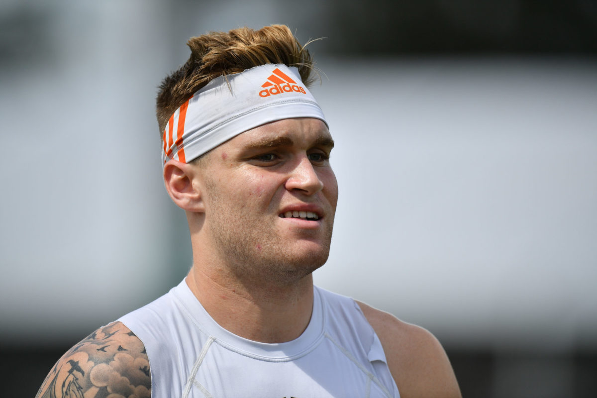 Tate Martell playing for Miami football.