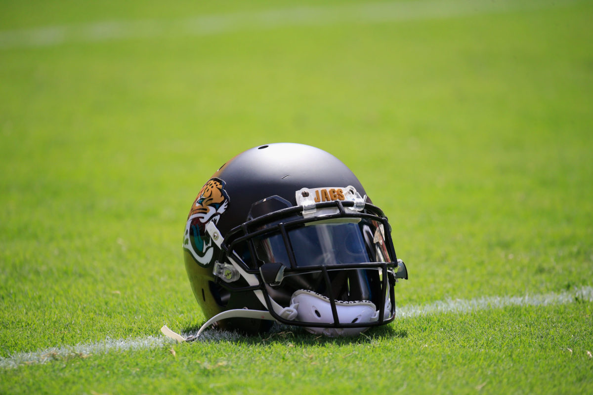 A Jags helmet ahead of a game against the Redskins.