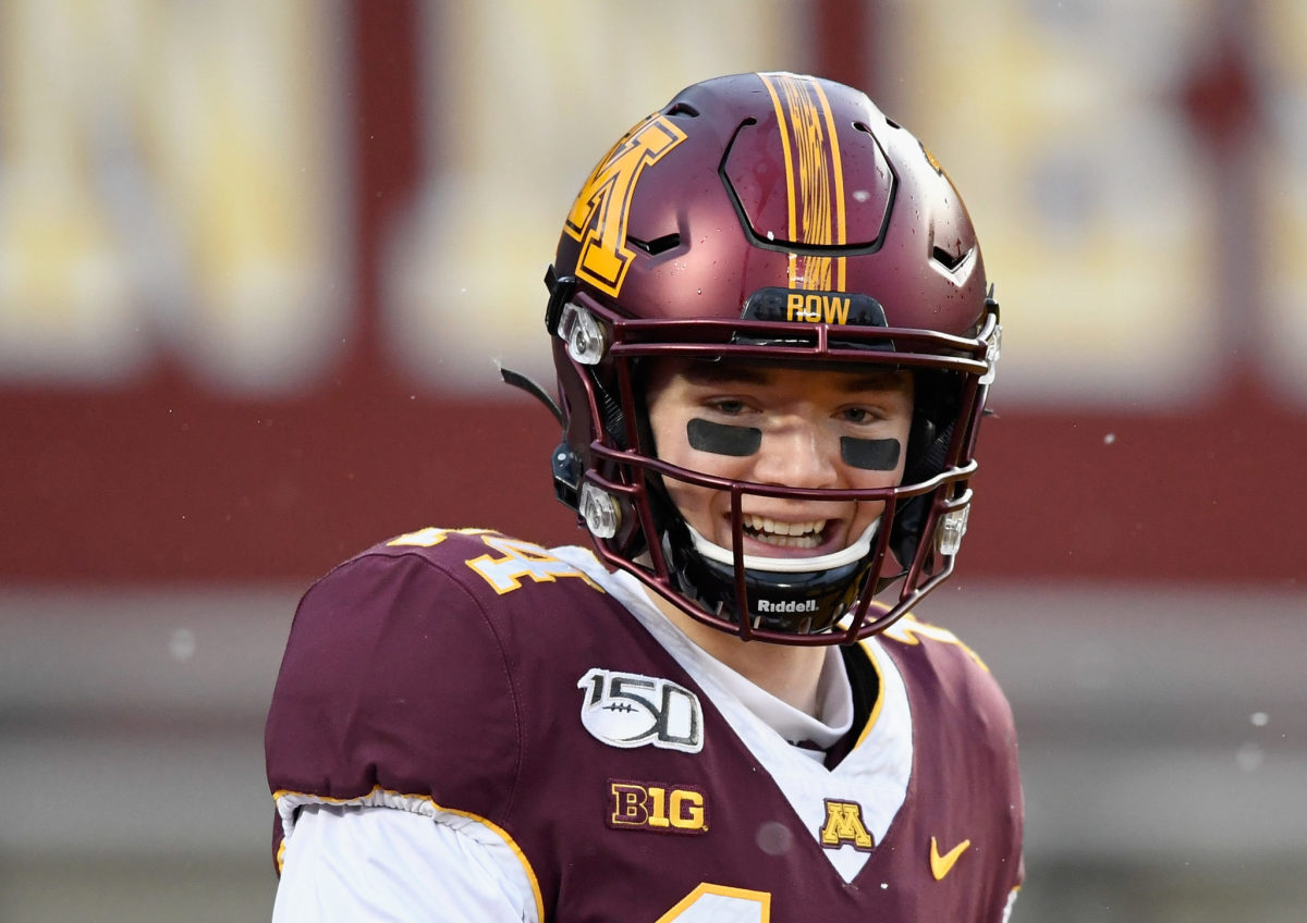 Minnesota holder Casey O'Brien ahead of a game.
