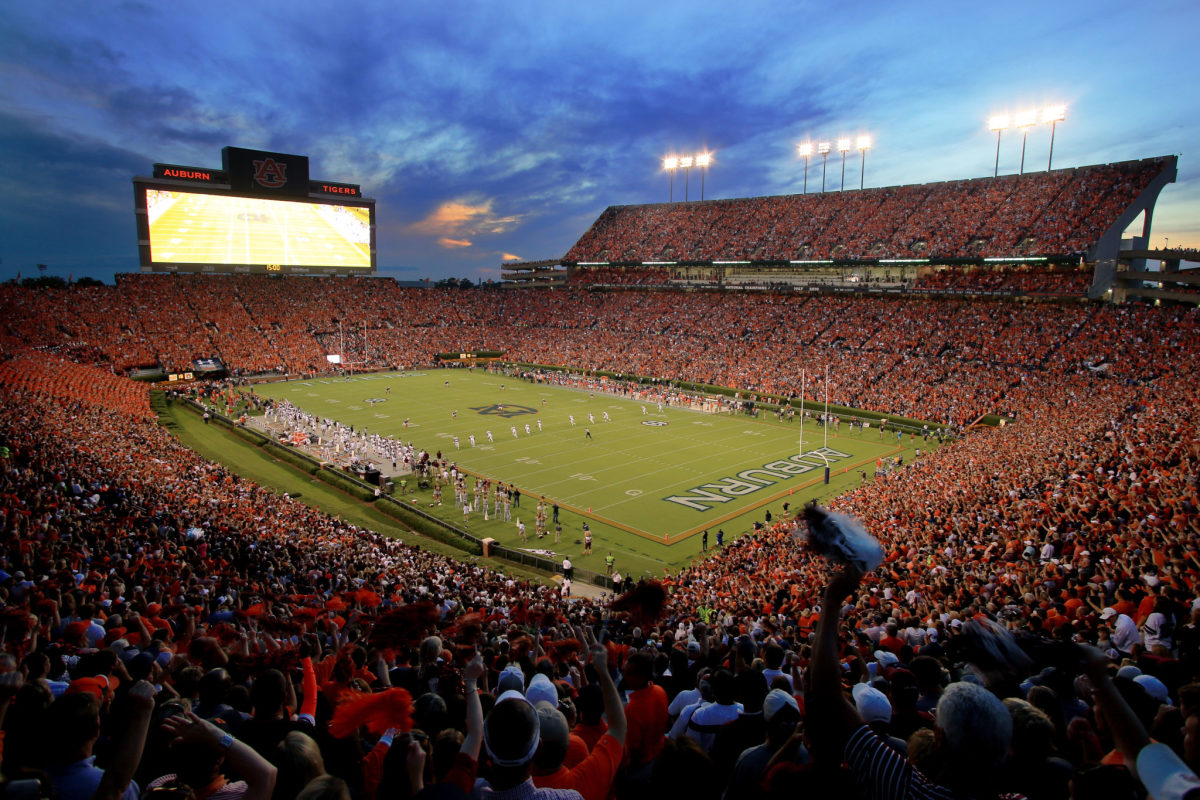 A view of Auburn's field during a game against Mississippi State.