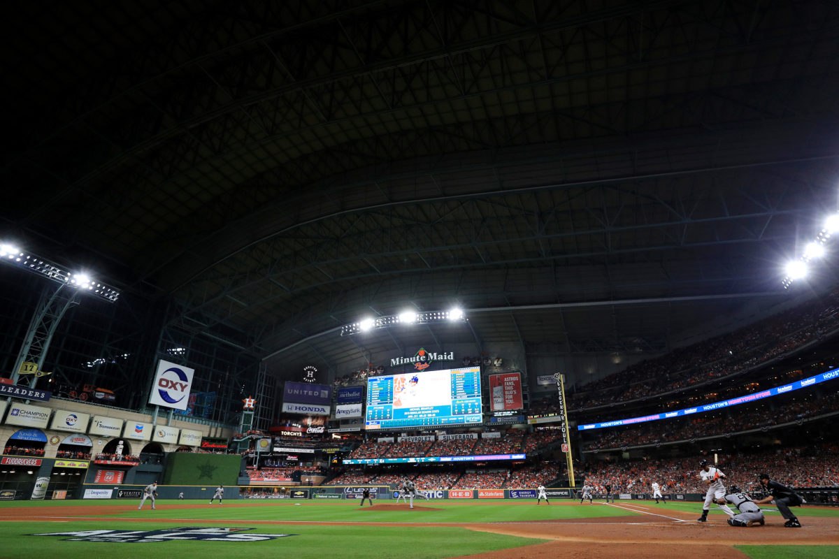 A view of the Houston Astros-New York Yankees in Game 2.
