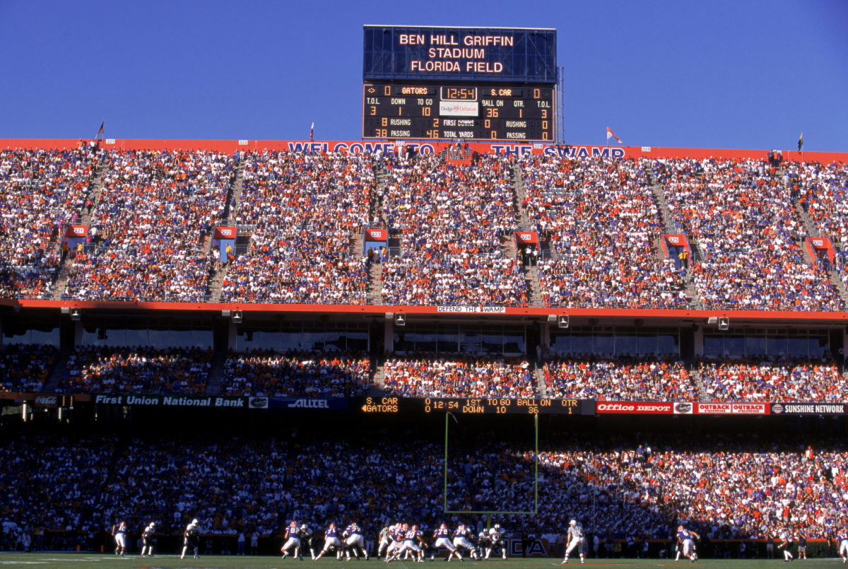 An interior view of the Florida Gators football stadium.
