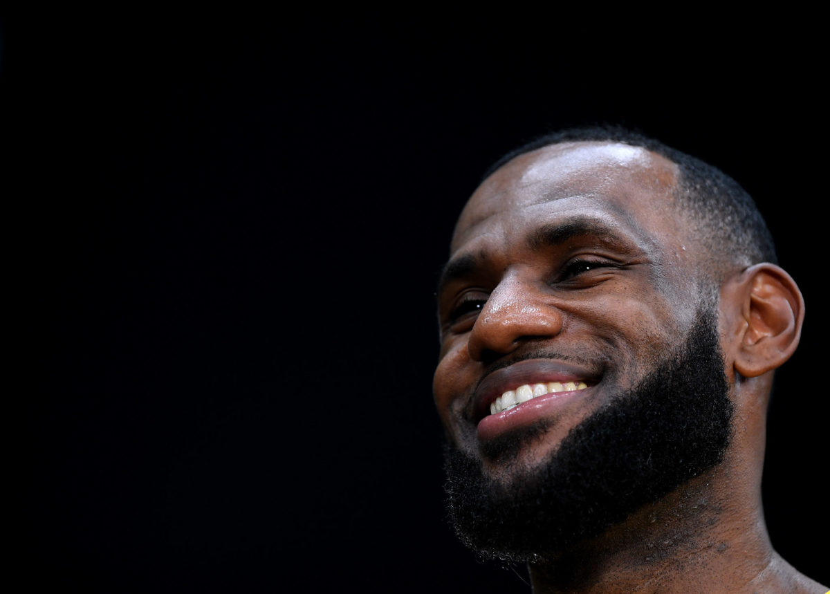 A photo of LeBron James smiling.
