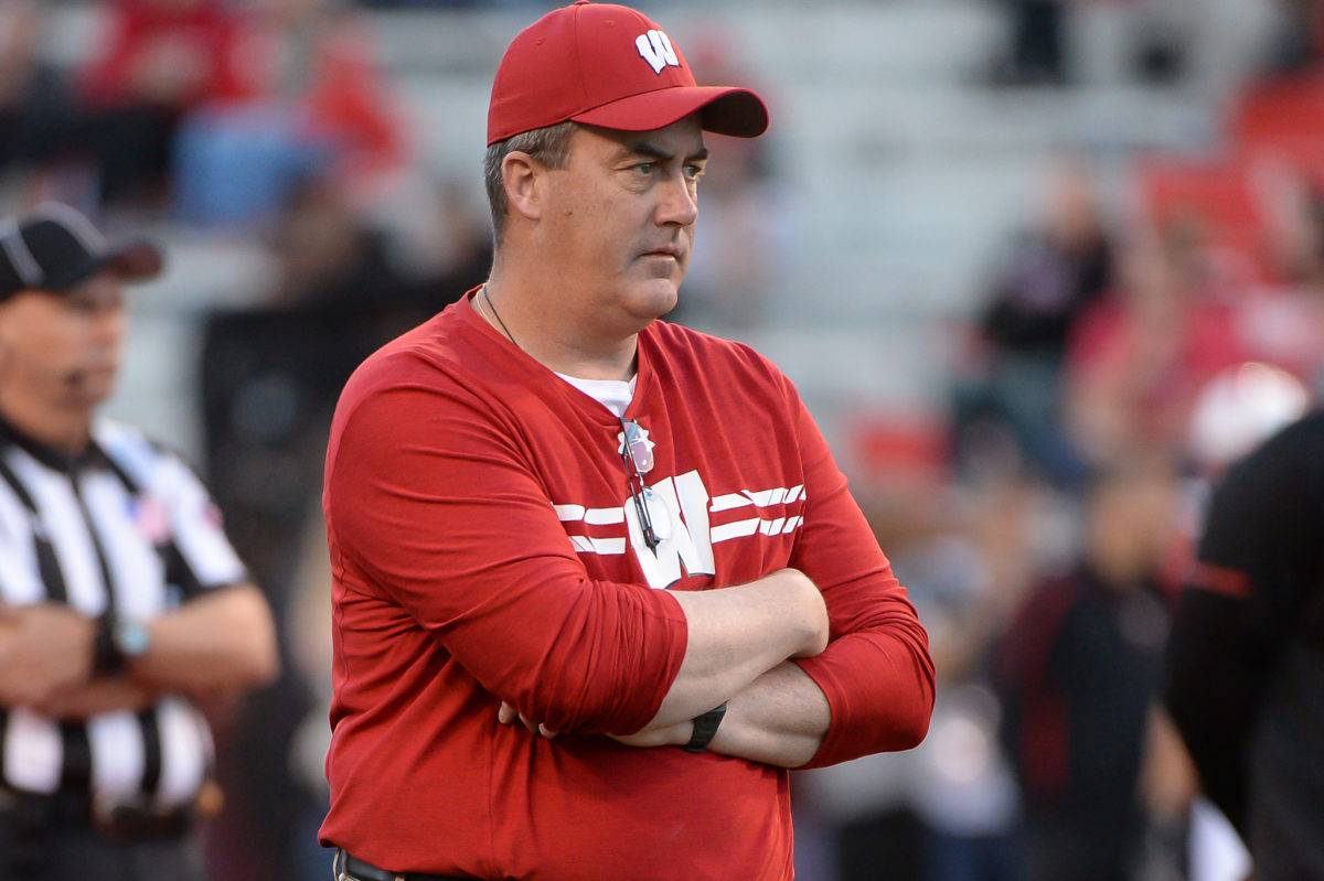 A solo shot of Wisconsin football coach Paul Chryst.