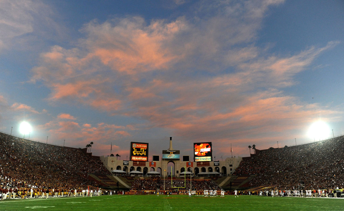 A general view of the Los Angeles Memorial Coliseum.