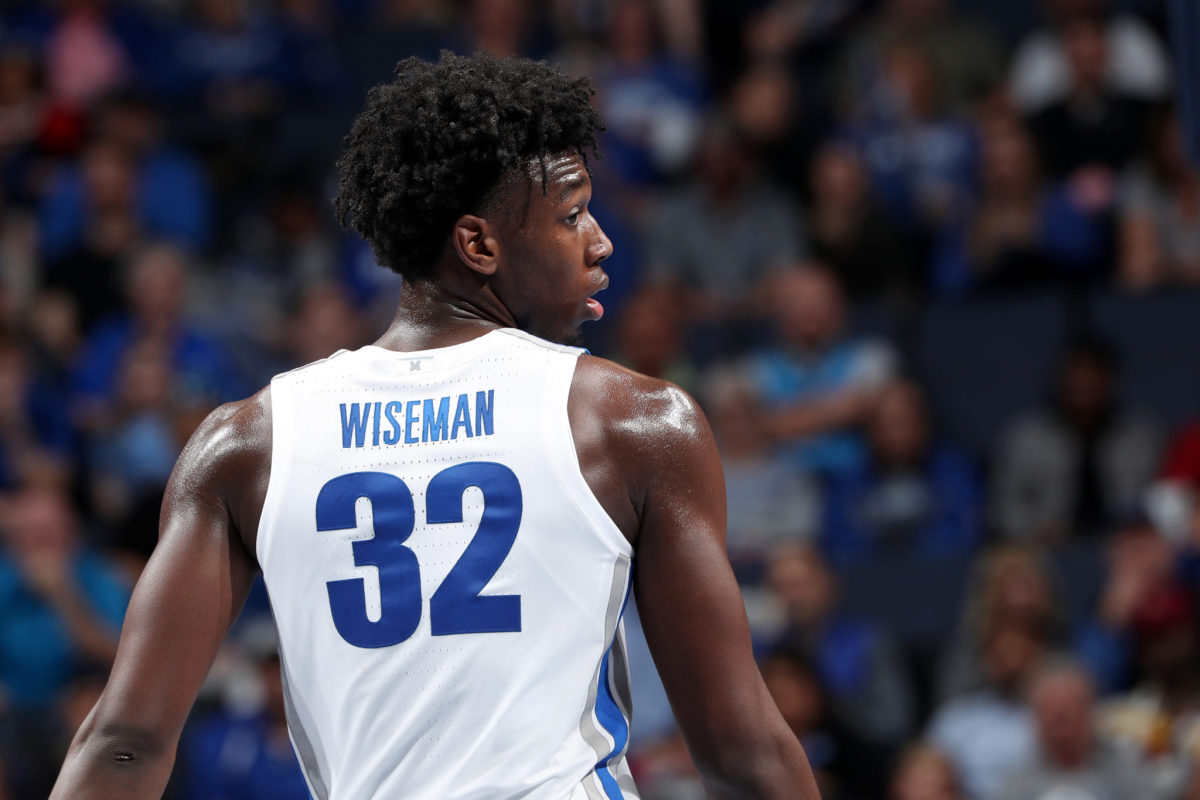 James Wiseman in his first NCAA game.