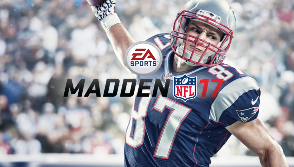 Rob Gronkowski on the Madden 17 cover.