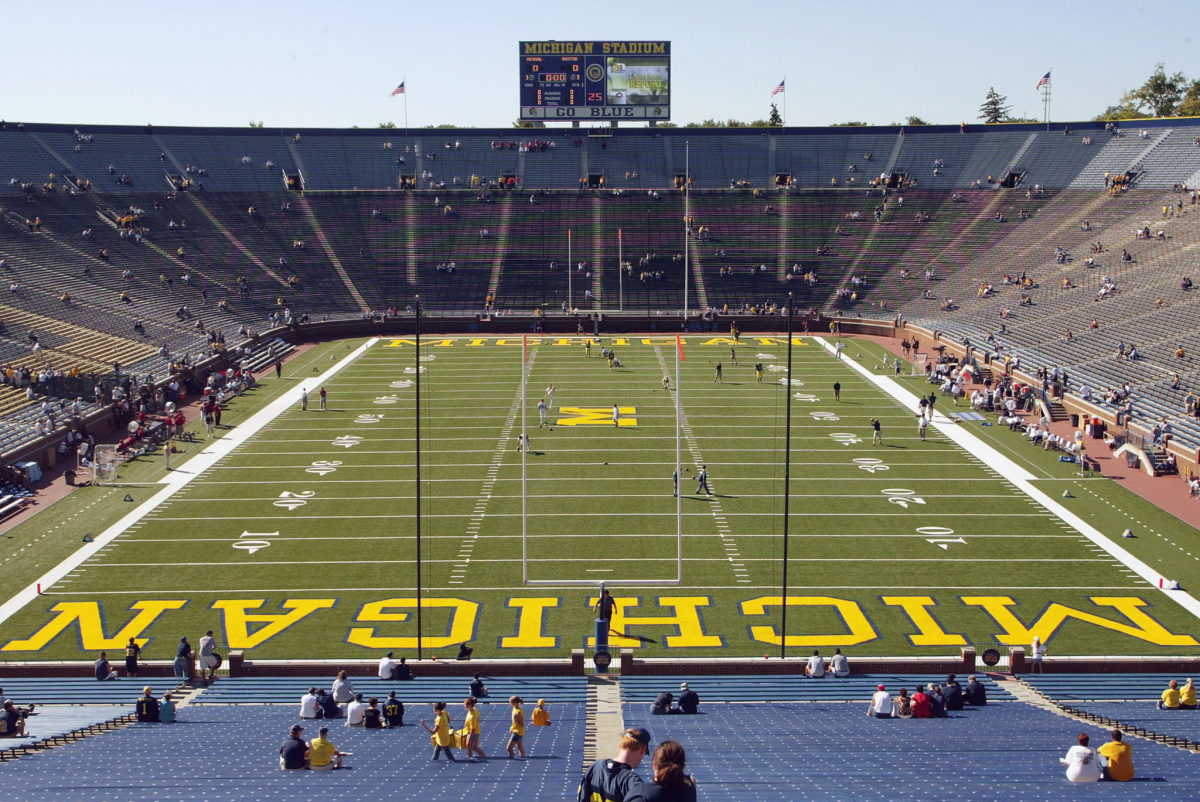 A general view of Michigan's football stadium prior to a game.