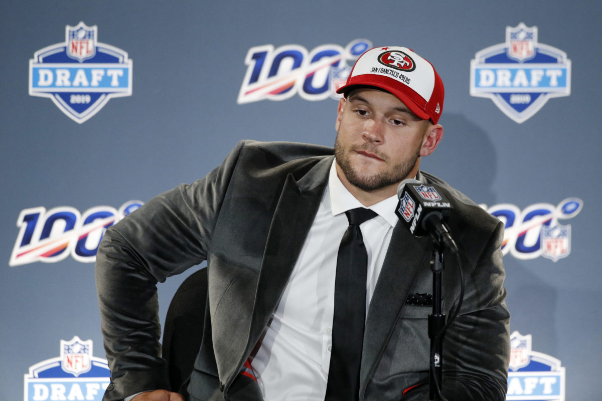 San Francisco 49ers star rookie Nick Bosa, a former Ohio State superstar.