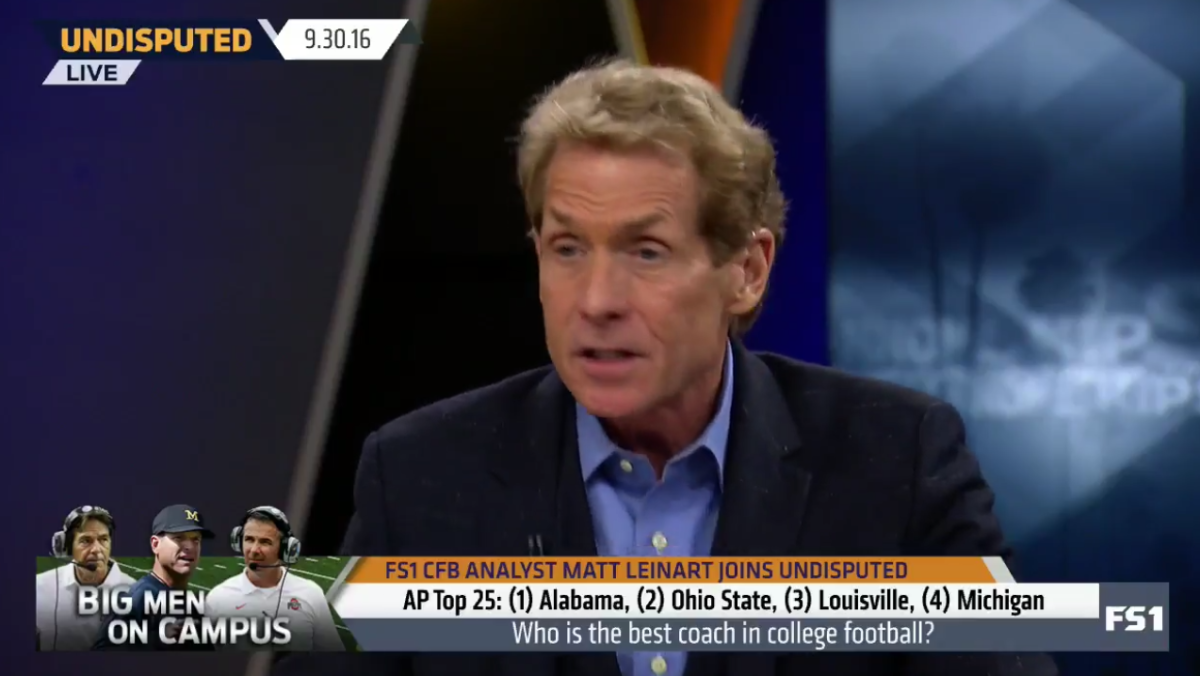 A screenshot of Skip Bayless from his show Undisputed.