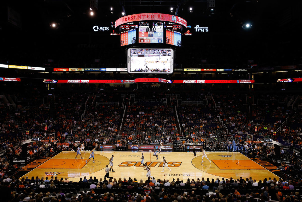 A general view of the Phoenix Suns stadium.