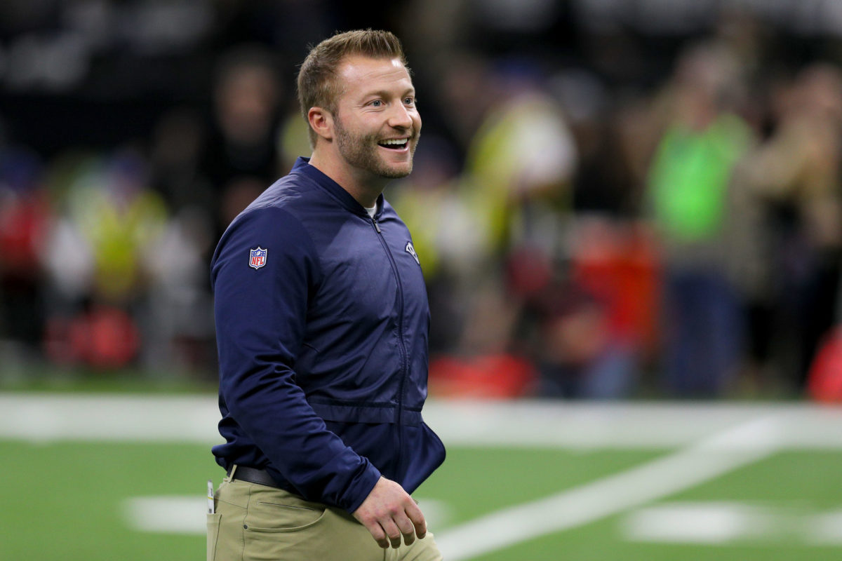 los angeles rams head coach sean mcvay during the nfc championship game
