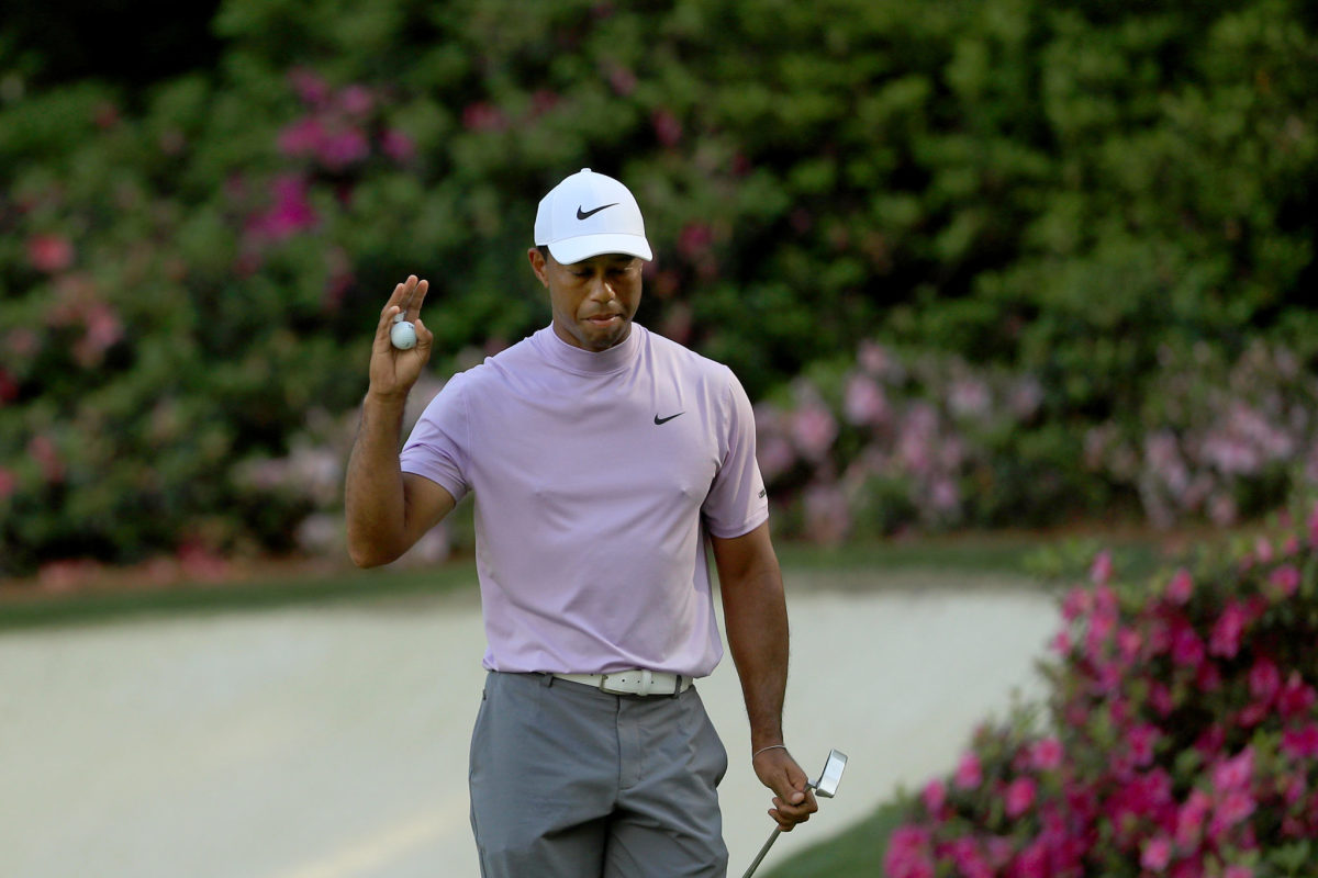 tiger woods is really starting to feel it at the masters