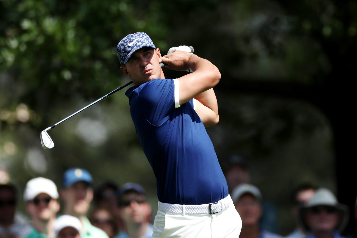 brooks koepka plays during the masters on thursday