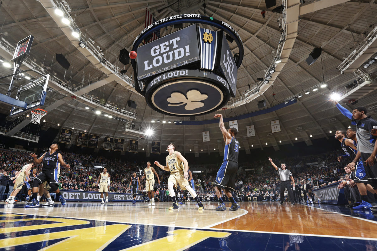 Notre Dame basketball plays Duke at the Joyce Center.