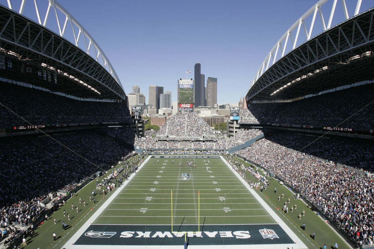 An interior view of the seattle seahawks stadium.