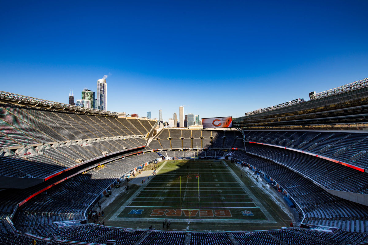 A general view of the Chicago Bears NFL stadium.