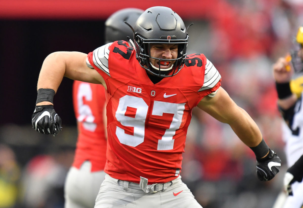 Nick Bosa Represents Ohio State With a Brutus-Themed Jacket Liner