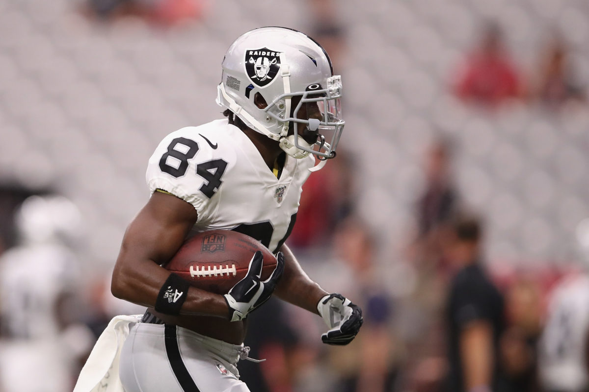 Antonio Brown playing for the Raiders.