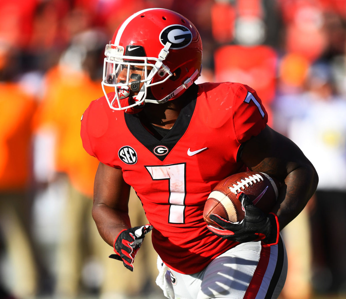 Georgia running back D'Andre Swift carries the ball.