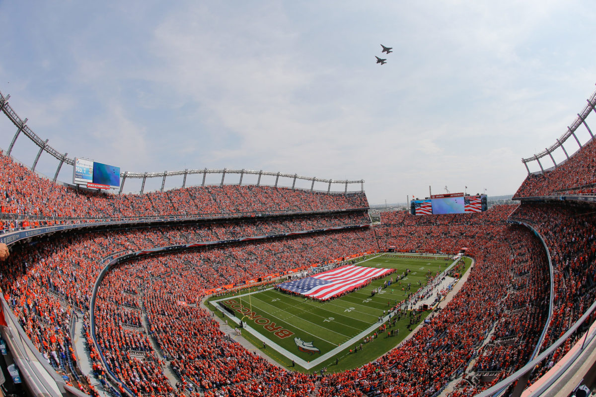 A general view of the Denver Broncos stadium ahead of an NFL game.