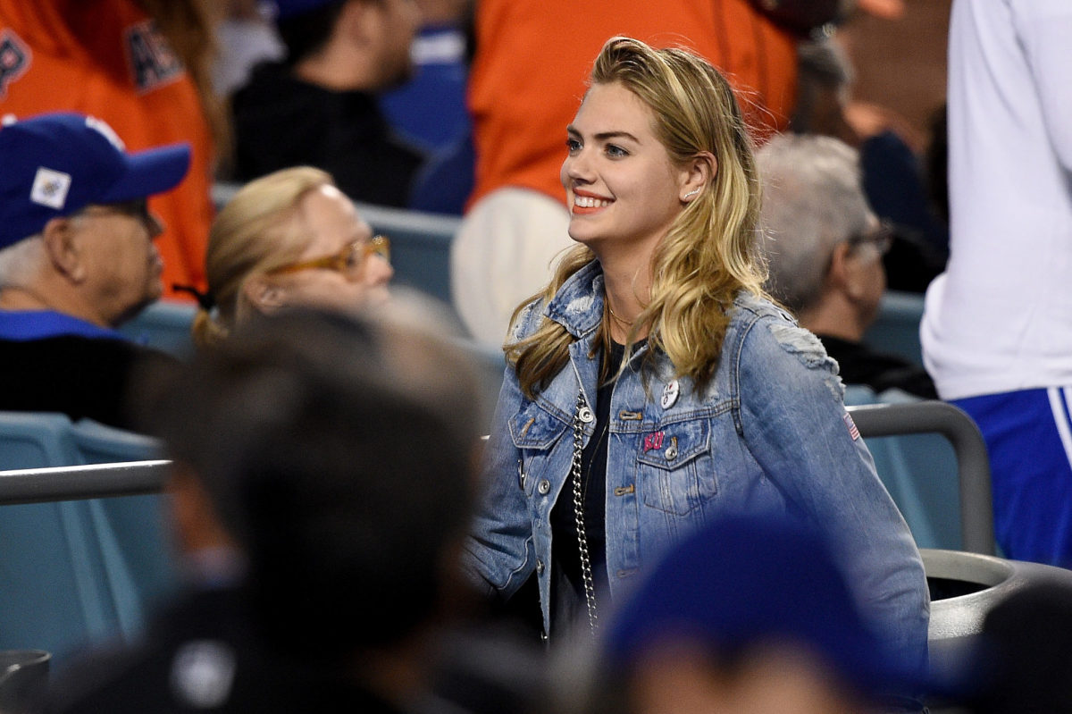 Kate Upton in the stands before a game.