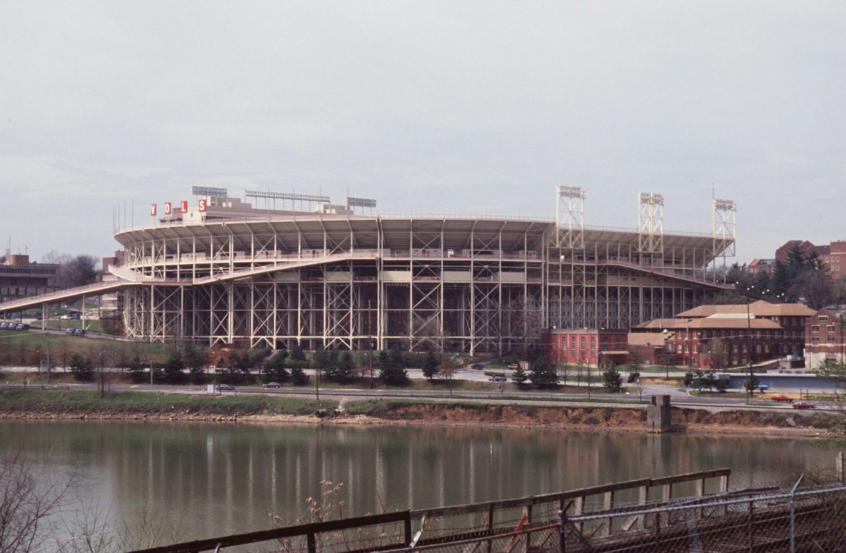 an outside view of tennessee's neyland stadium