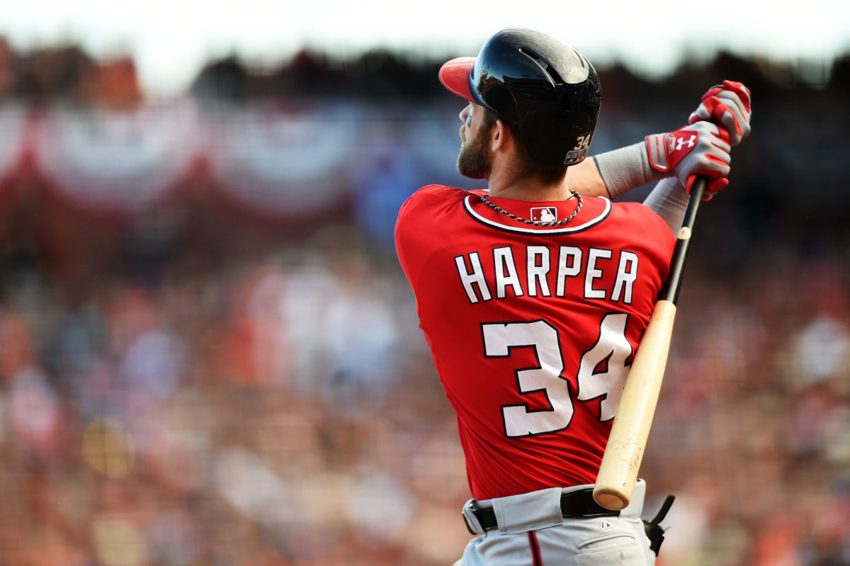 bryce harper hits a home run during the nlds