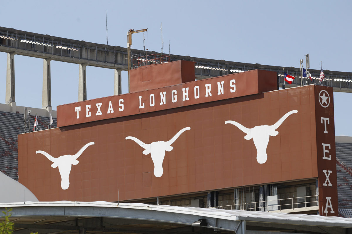 An exterior view of the Texas Longhorns stadium.