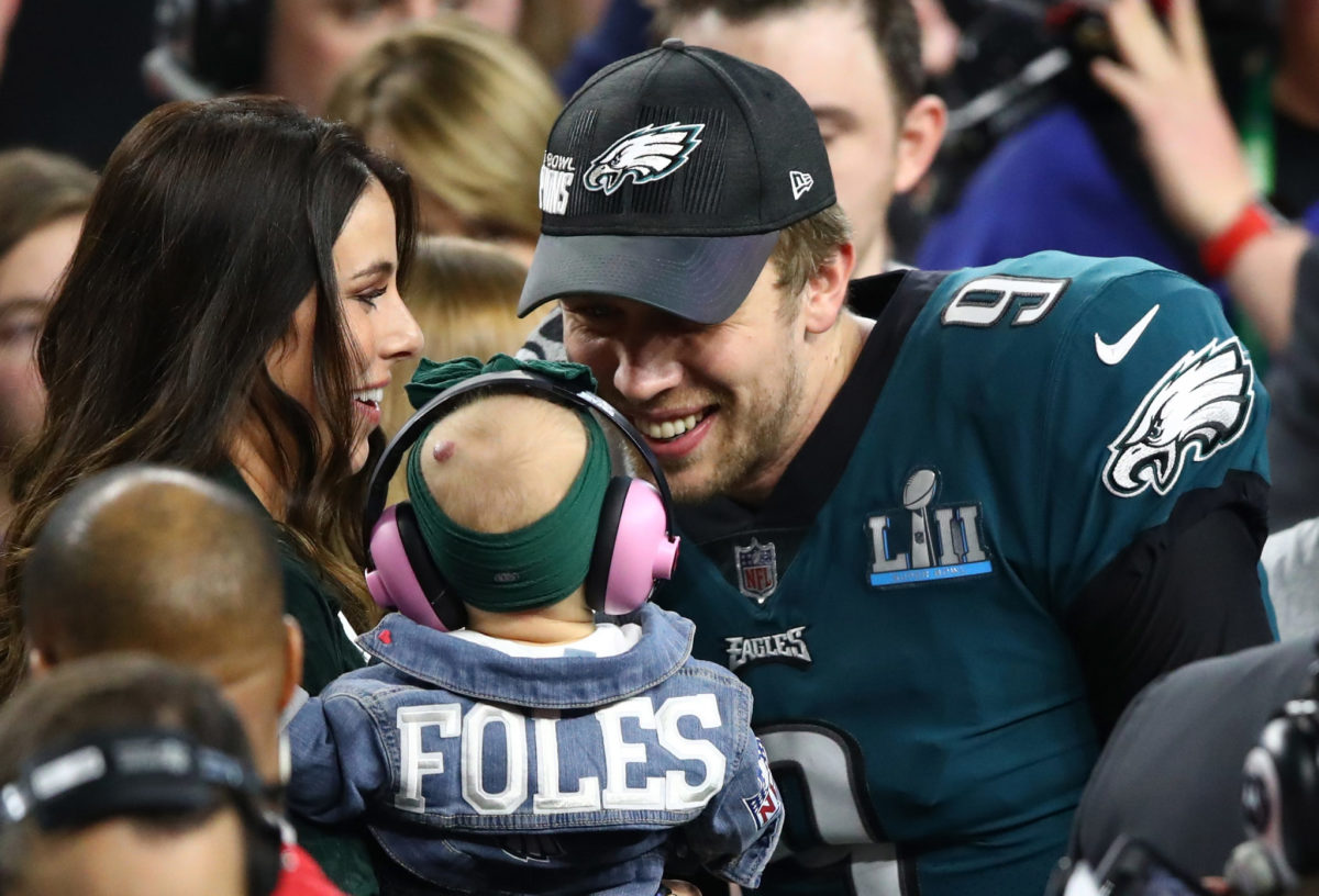 nick foles and his wife after the super bowl