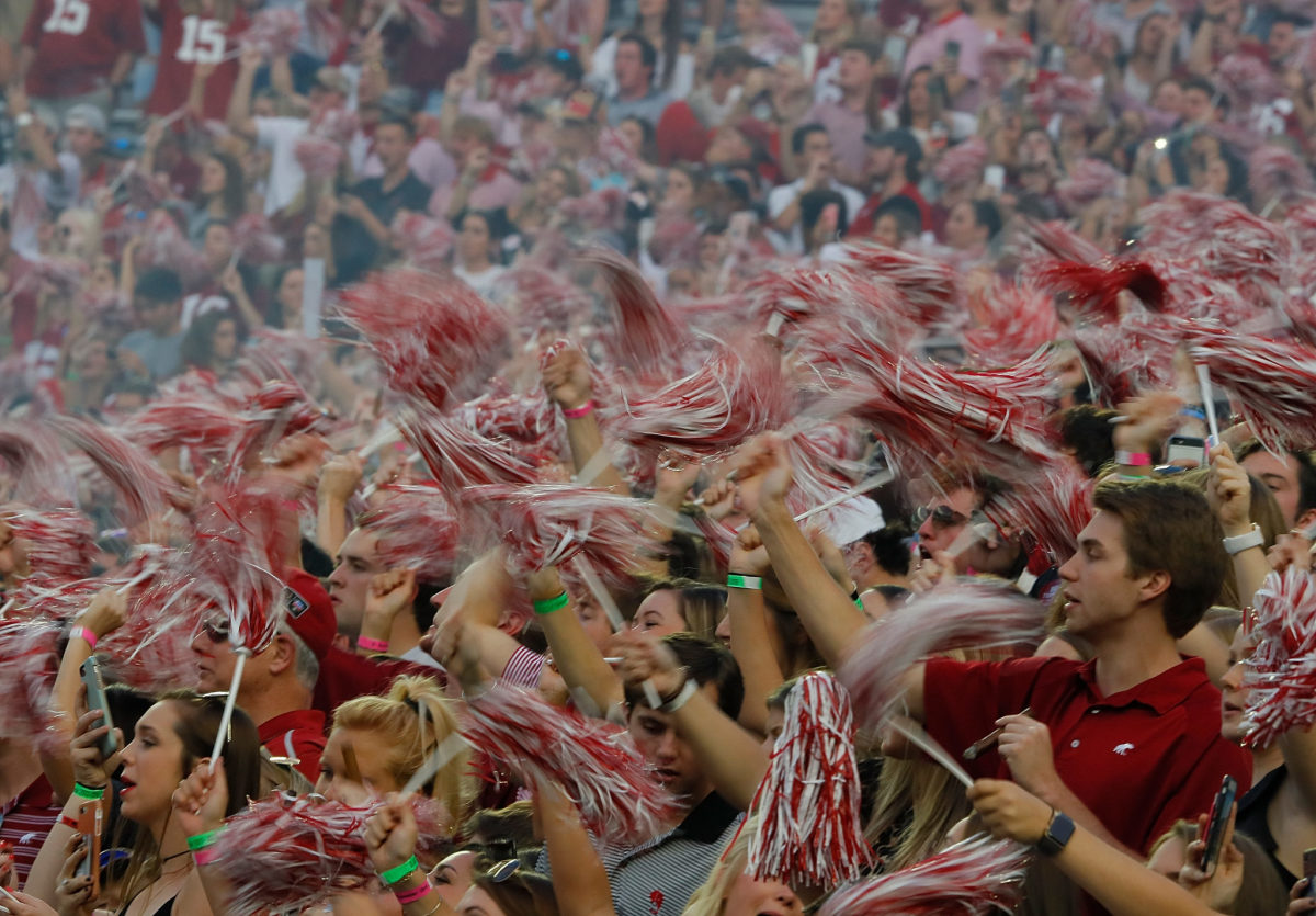 Alabama fans cheer during a game.