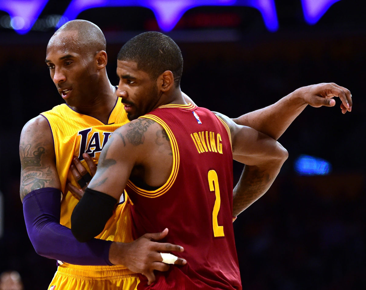 Kobe Bryant and Kyrie Irving in a game.