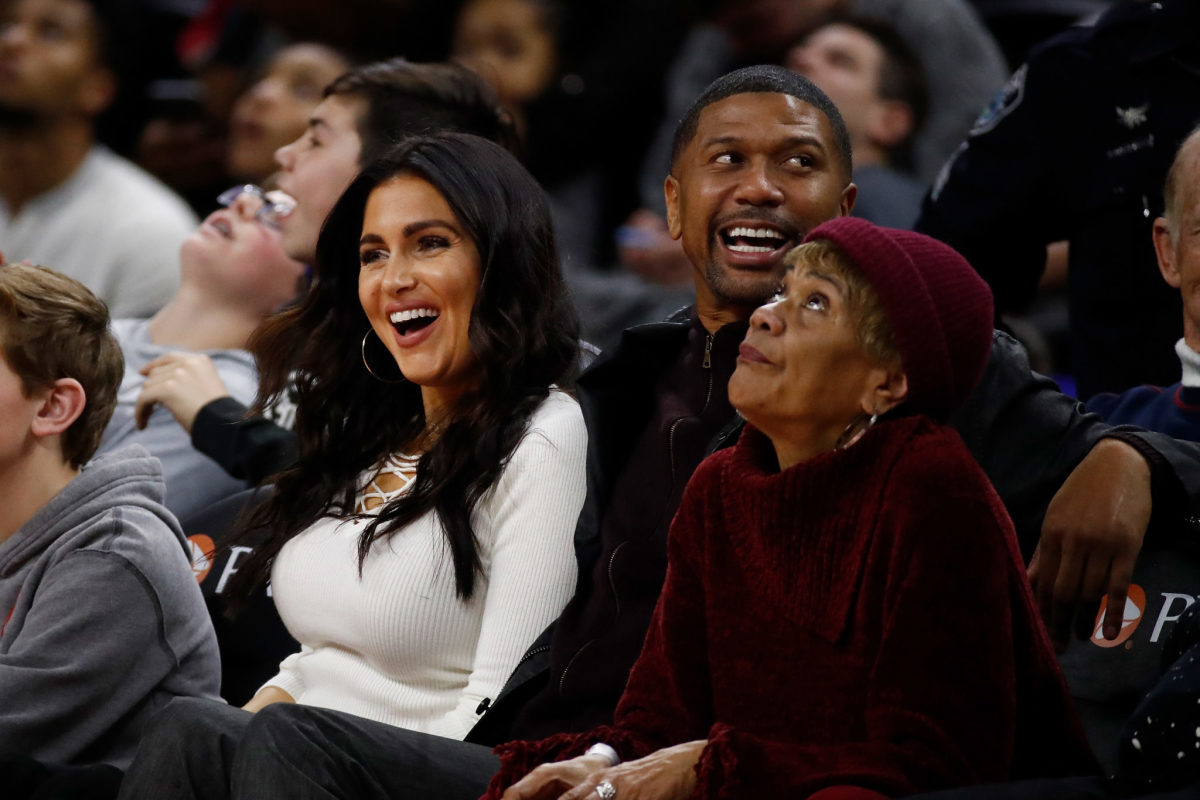 Molly Qerim And Jalen Rose Watch NBA Game.