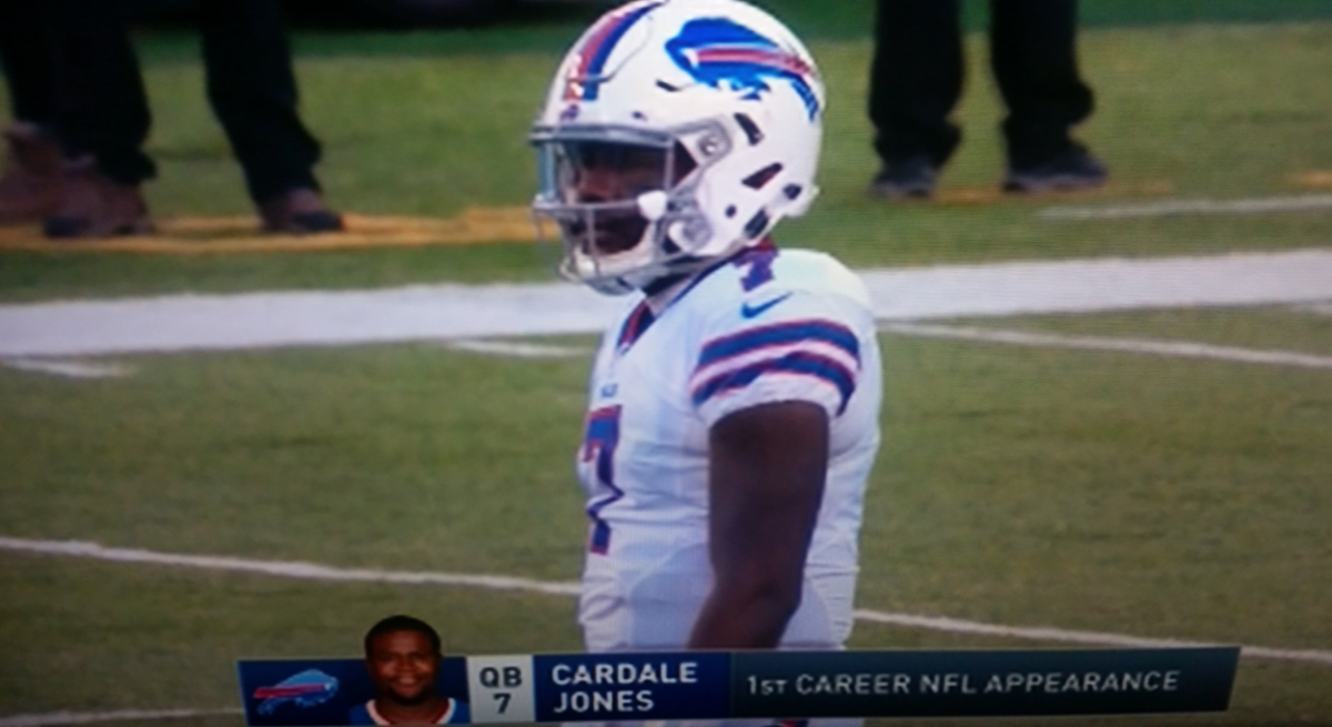 Cardale Jones takes a snap for the Buffalo Bills.