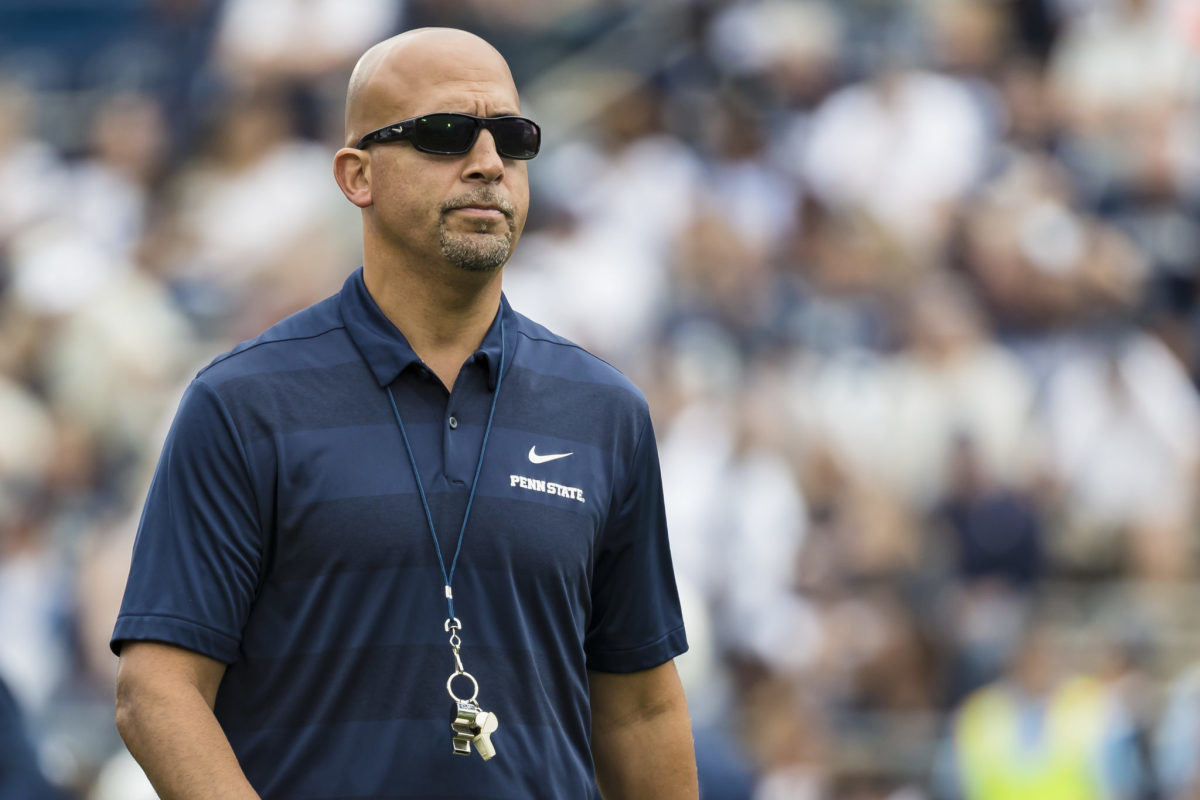 A solo shot of Penn State coach James Franklin.