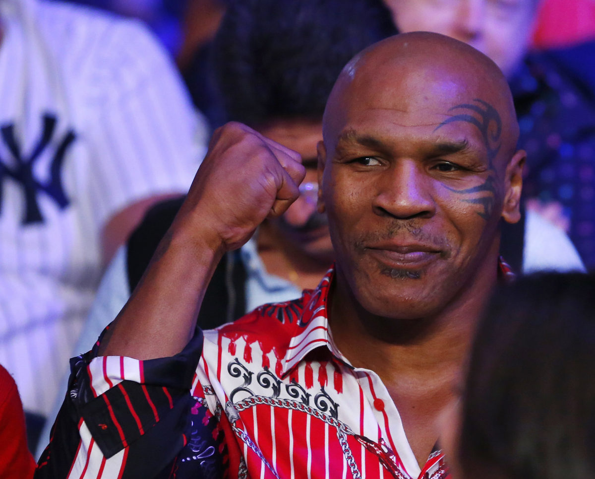 Mike Tyson at a boxing fight.