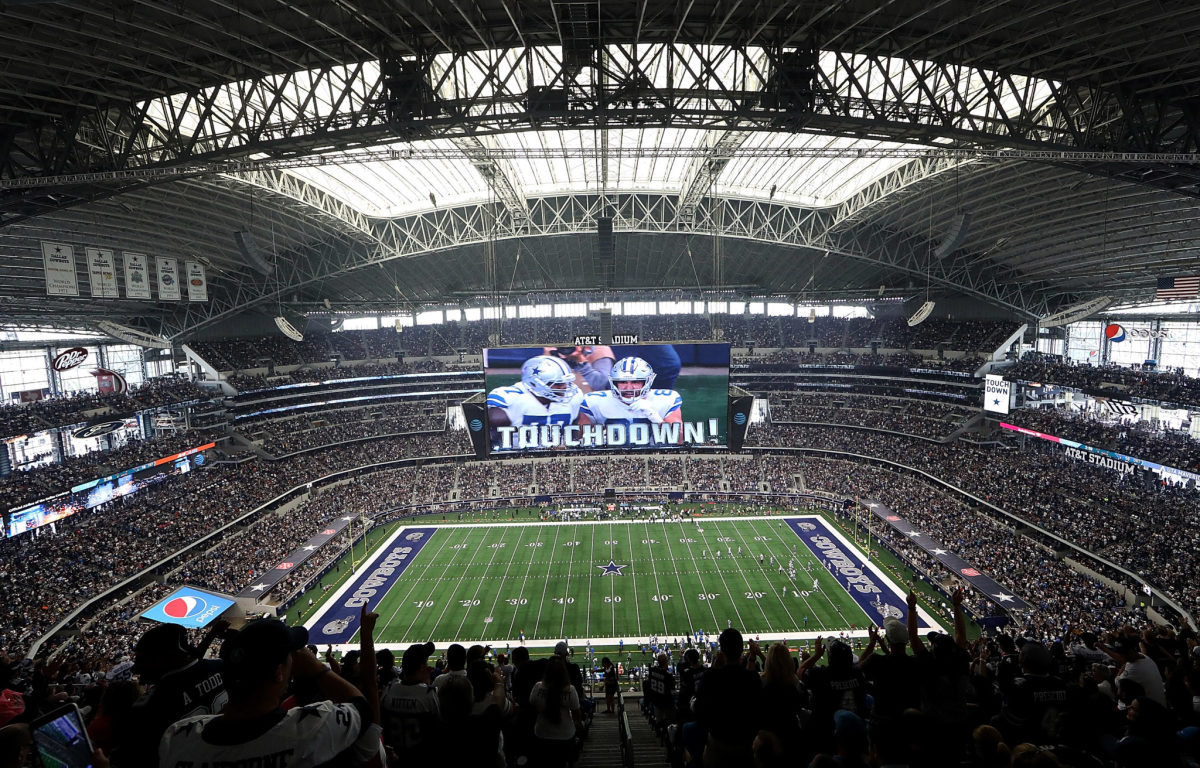 A general view of the Dallas Cowboys stadium.